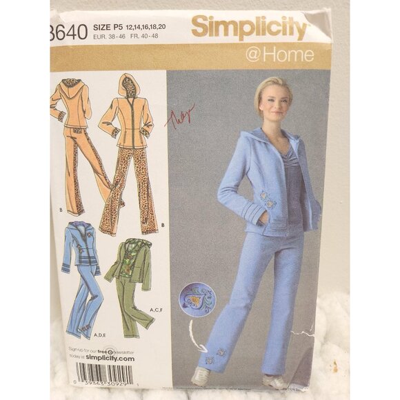 Simplicity 3640 Sewing Pattern | Tracksuit Jacket & Pants - Picture 1 of 10